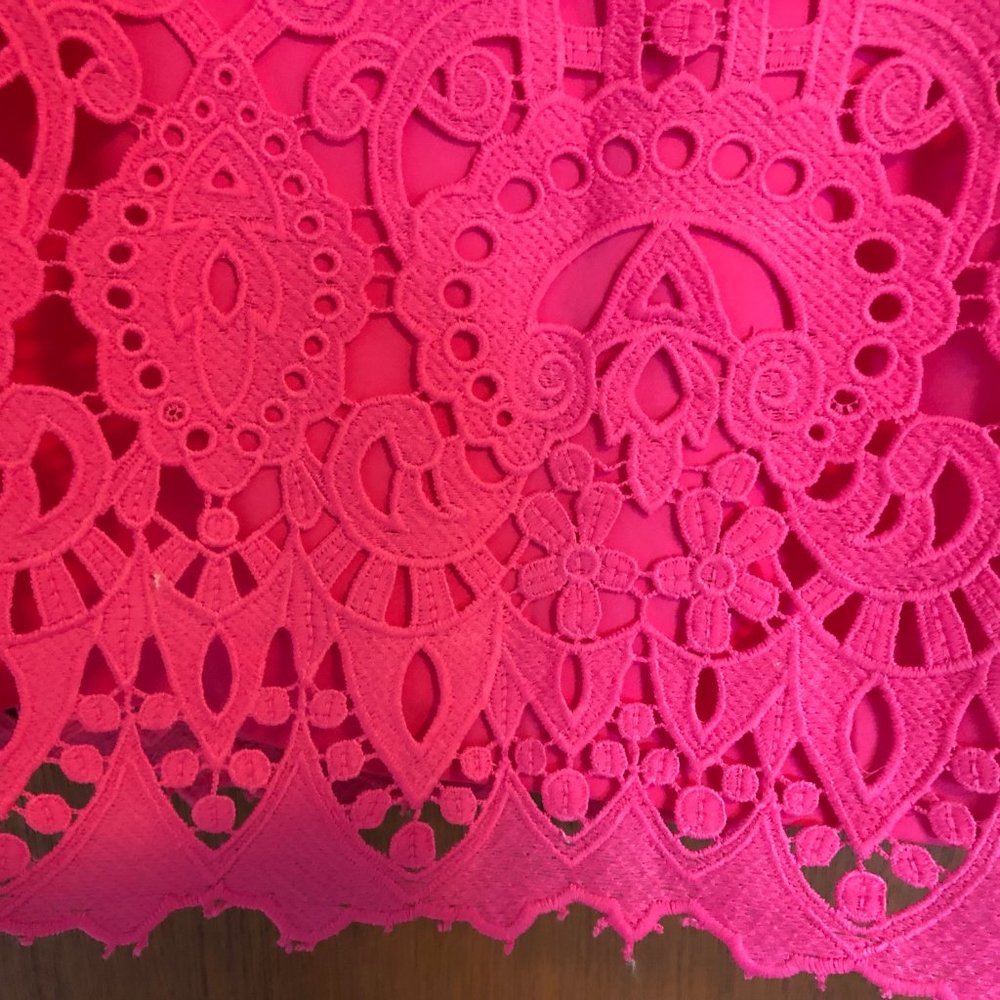 Eliza J eyelet lace pink cocktail dress